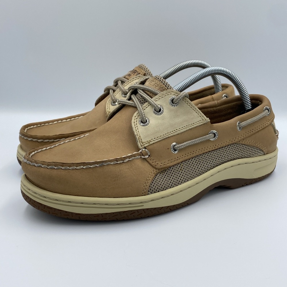Sperry Top-Sider Billfish 3-Eye Boat Shoes Men's 8 Wide Tan Leather 0799023
